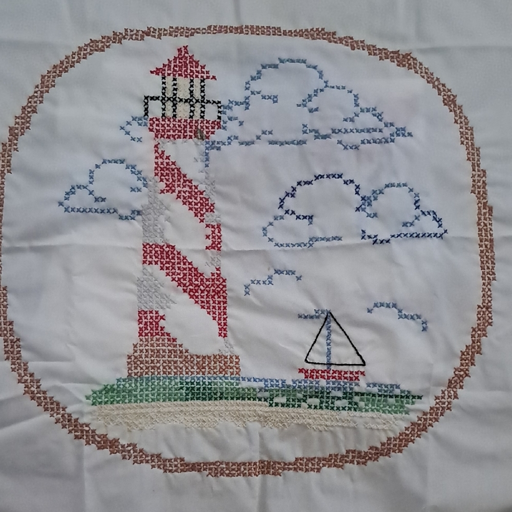 Lighthouse Cross-Stitch Quilt Squares